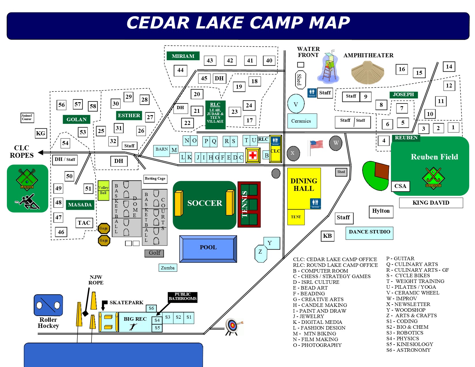 Cedar Lake Camp Map